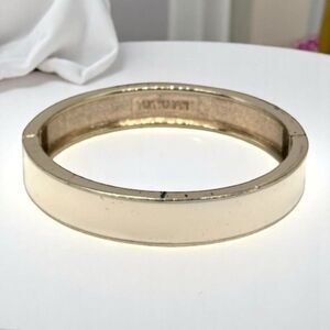 Tokyo Jane Off White Enamel Goldtone Bangle Bracelet